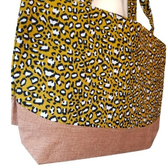 Jute Tote Large Bag Leopard Print 🐆NWT - Picture 3 of 6